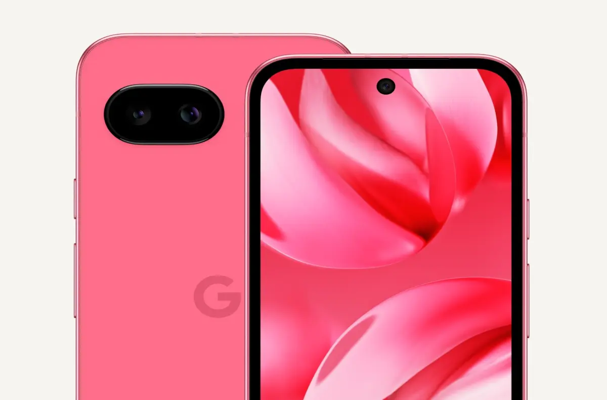 google pixel 9a predni a zadni strana oficialni render ruzova