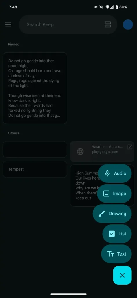 Google Keep Material 3 Expressive redesign