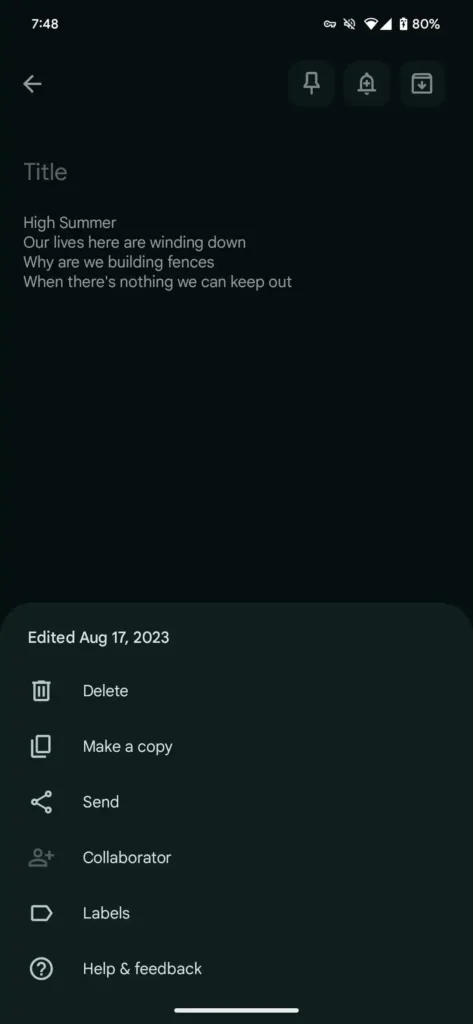 Google Keep Material 3 Expressive redesign nabidka