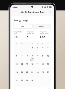 Mijia Air Conditioner Pro Eco monitorovani spotreby v aplikaci
