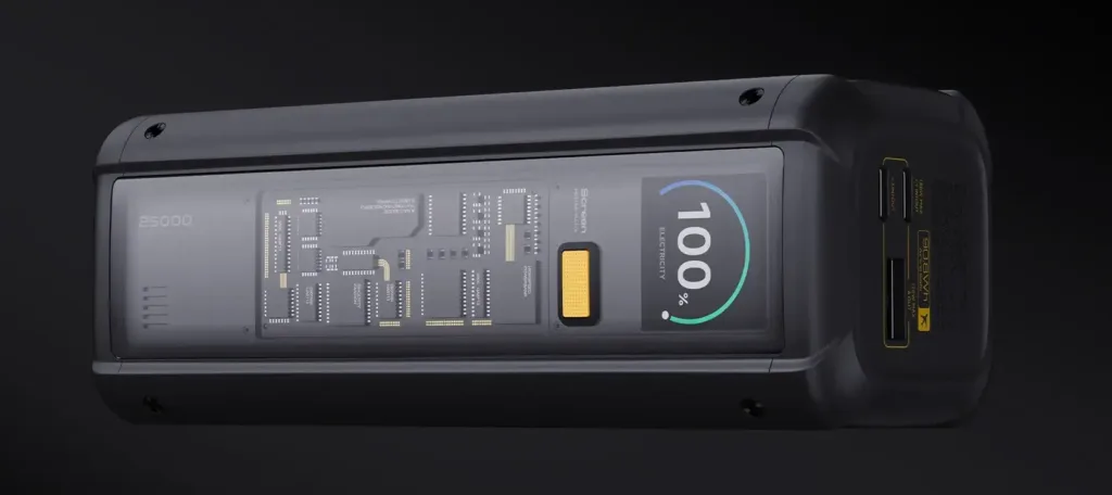 Xiaomi 212W HyperCharge Power Bank 25000 design oficialni se zapnutym displejem