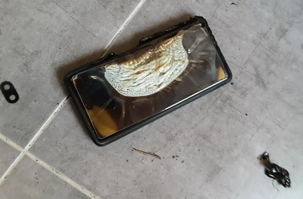 Pixel 6a po požáru, přední strana