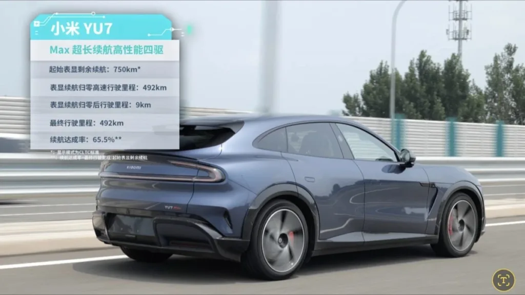 reálný dojezd suv Xiaomi YU7 Max 2