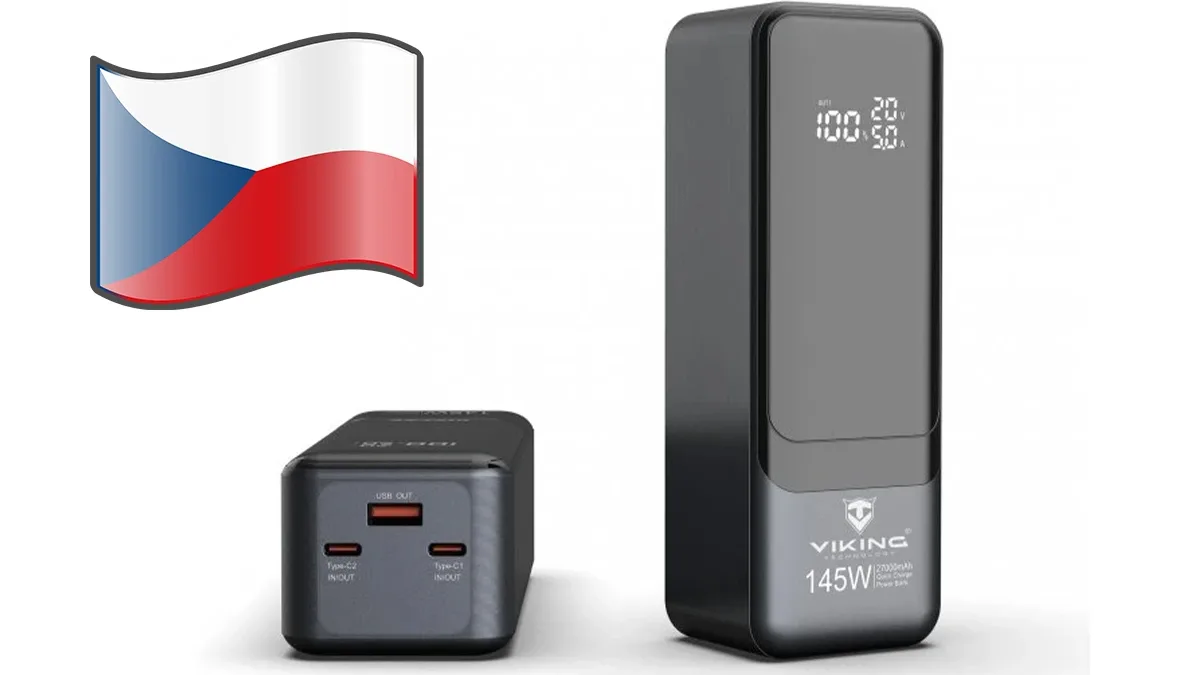 27 000mAh powerbanka s výkonem 145 W na Alze dost zlevnila! Nabije se za hodinku a má vlastní displej