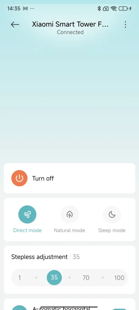 xiaomi smart tower fan 2 aplikace