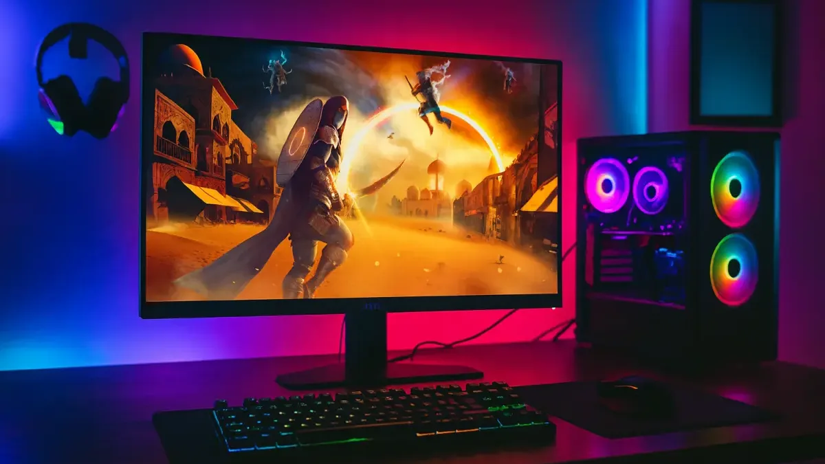 Monitor AOC s 200Hz frekvencí teď stojí jen 2,5 tisíce. Má vestavěné reproduktory a výškově nastavitelný stojan