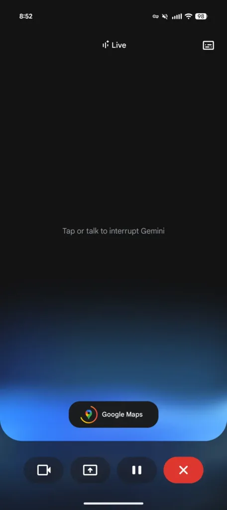 Gemini Live Google Maps