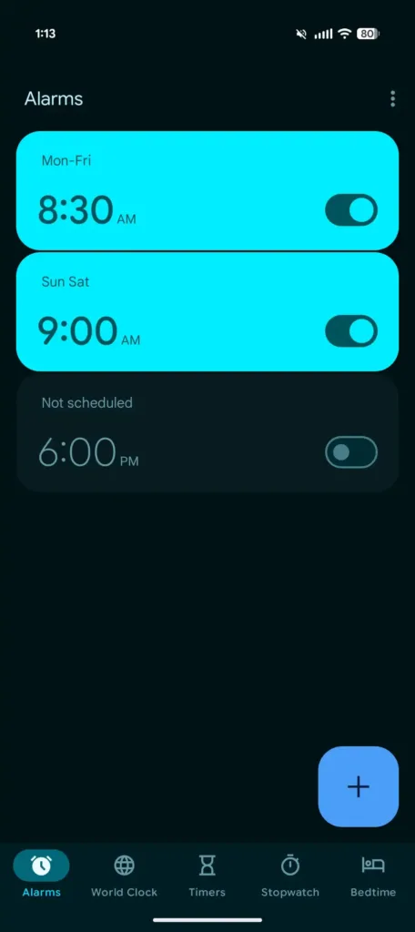 Google Clock Material 3 Expressive 1b