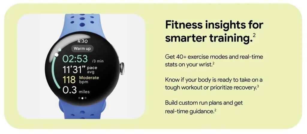 Google Pixel Watch 4 fitness