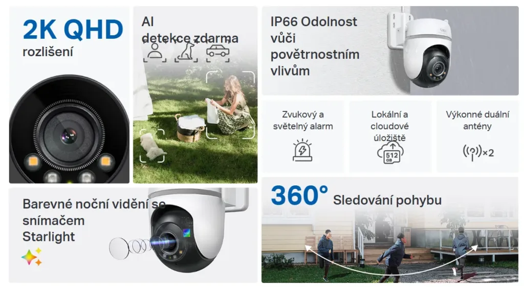 TP Link Tapo TC42 klicove specifikace souhrn