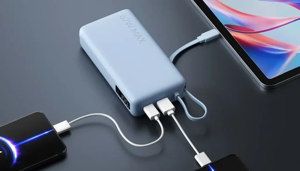 Xiaomi 67W Power Bank 20000 Integrated Cable svetle modra nabijeni zarizeni