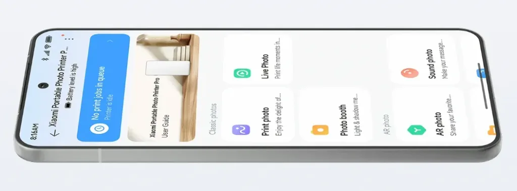Xiaomi Portable Photo Printer Pro aplikace