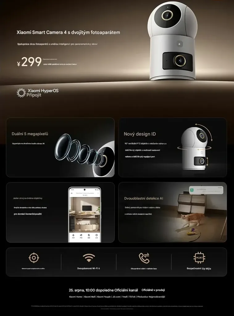 Xiaomi Smart Camera 4 Dual Camera Edition klicove specifikace