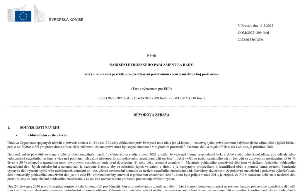 navrh evropske komise 2022 boj proti pohlavnimu zneuzivani deti