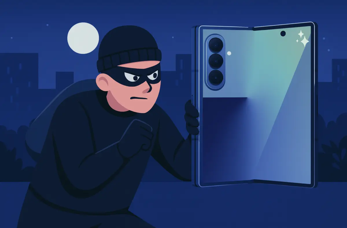 samsung galaxy z fold7 kradez ilustrace