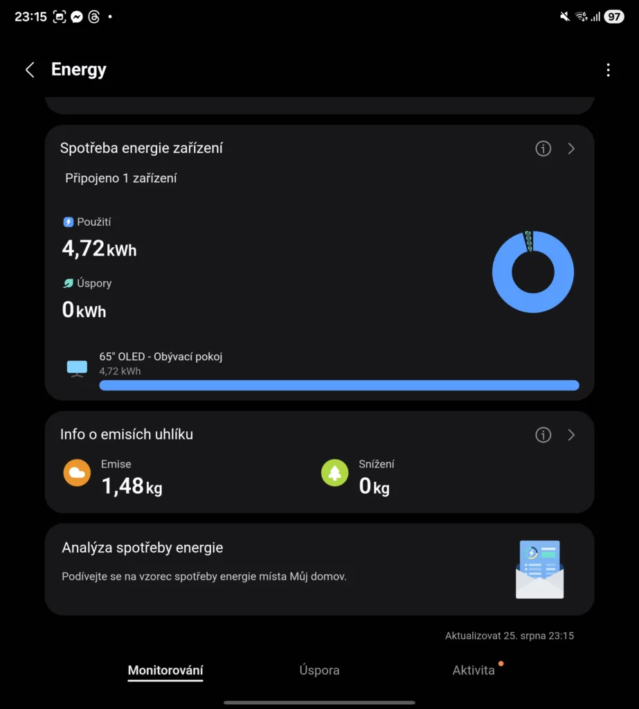 spotřeba smartthings