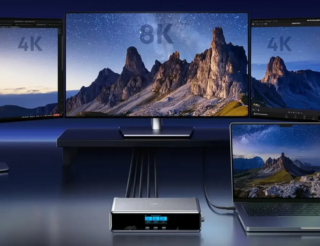 Anker Prime Docking Station 14 in 1 Triple Display DisplayLink rozlozeni monitoru orez
