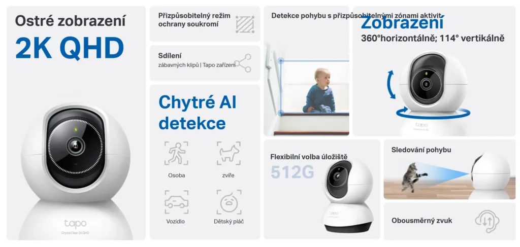TP Link Tapo TC72 klicove specifikace souhrn