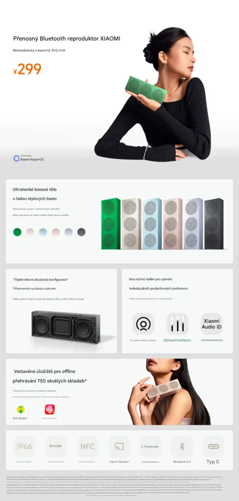 Xiaomi Portable Bluetooth Speaker vlastnosti preklad