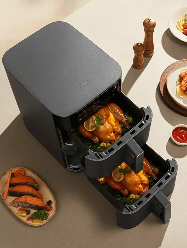 Xiaomi Smart Double Stack Air Fryer 12L dve patra plna jidla