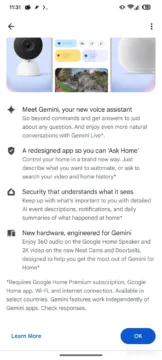 gemini for google home is coming soon obrazovka pokracovani
