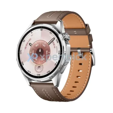 huawei watch gt 6 46mm stribrna s hnedym kozenym paskem