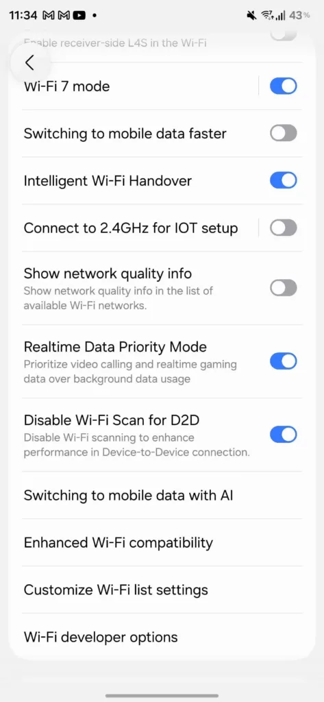 one ui 8.5 Realtime Data Priority Mode unik