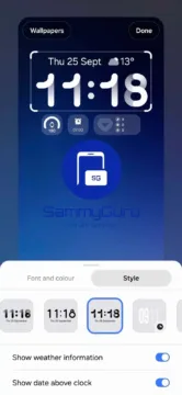 one ui 8.5 hodiny zamykaci obrazovka sammyguru druhe