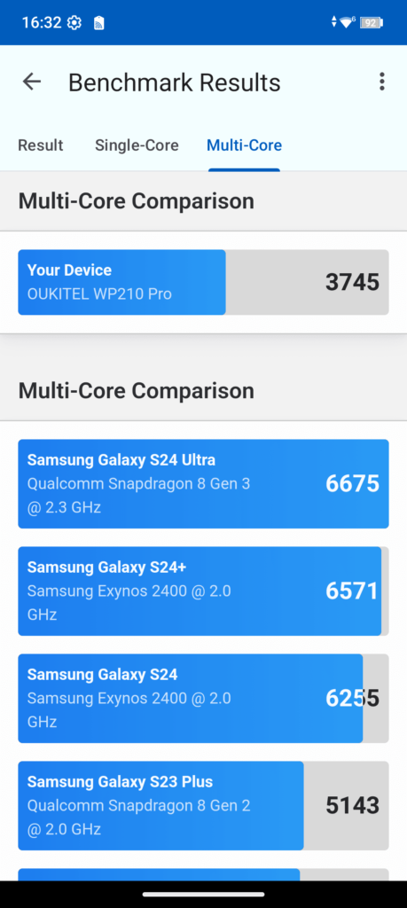 oukitel wp210 geekbench multi