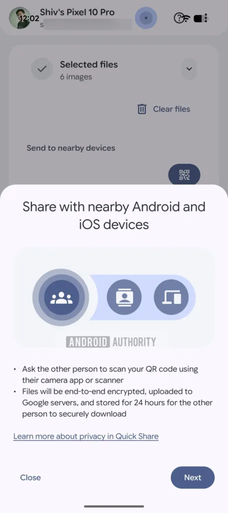 Quick Share pro iPhone