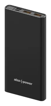 AlzaPower Metal 10000mAh Fast Charge cerna render
