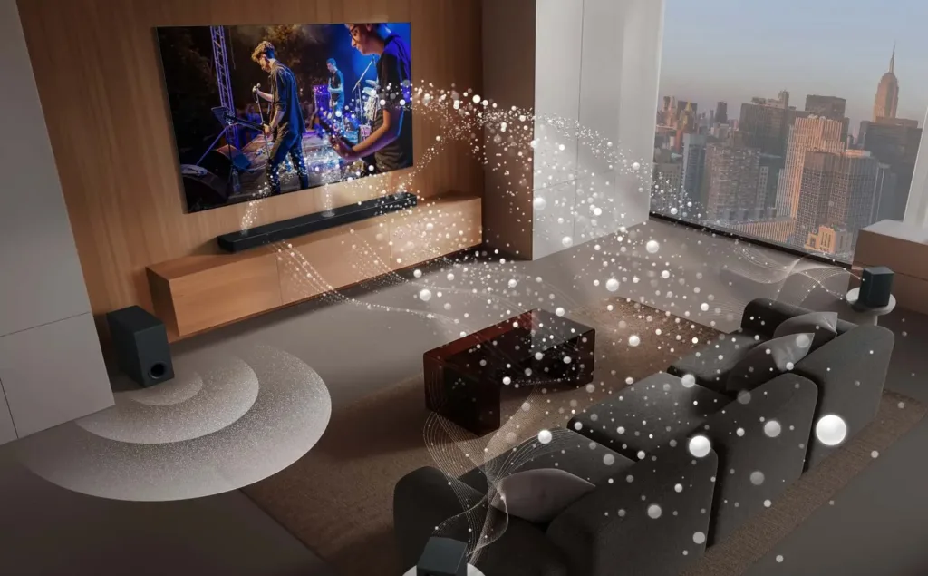 LG S80TR soundbar sireni zvuku ilustrace