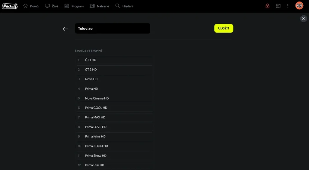 Pecka.TV nastaveni 1