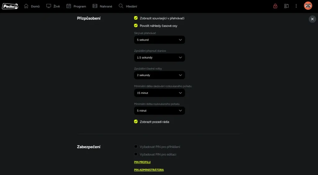 Pecka.TV nastaveni 5