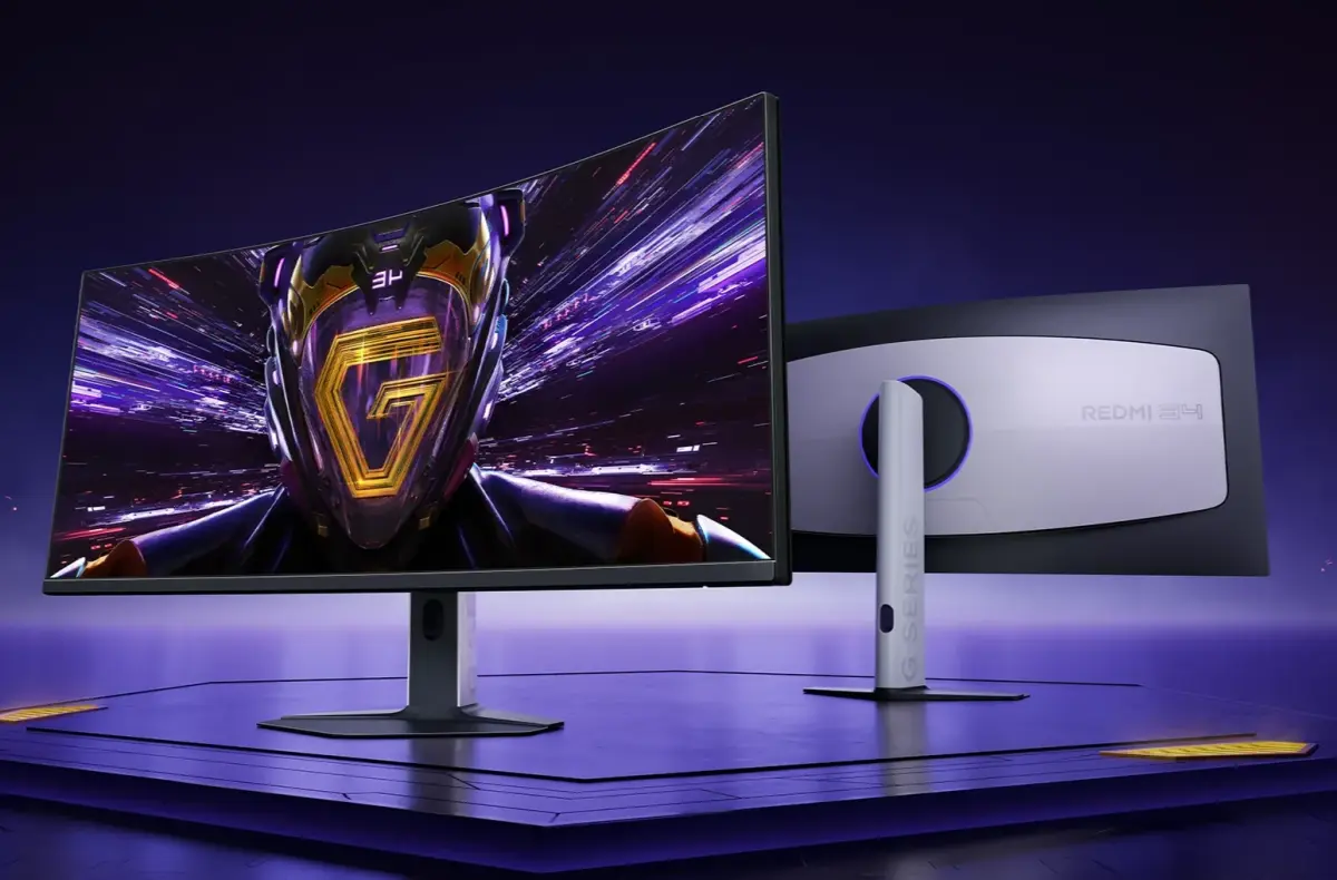 Redmi G34WQ 2026 monitor predni a zadni strana oficialni