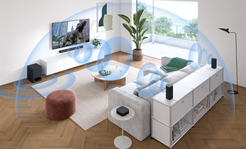 Sony Bravia Theatre System 6 v mistnosti zvuk ilustrace