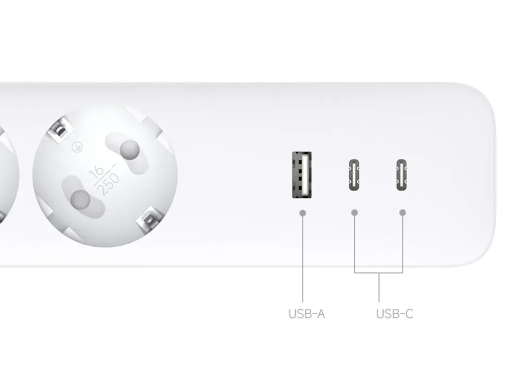 Xiaomi 20W Power Strip porty popis
