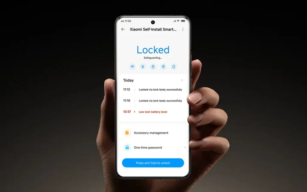 Xiaomi Self Install Smart Lock aplikace v telefonu