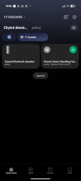 Xiaomi Smart Standing Fan 2 Pro aplikace moje domacnost