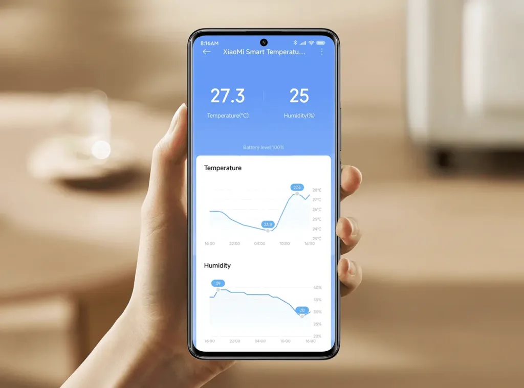 Xiaomi Temperature and Humidity Monitor 3 Mini ovladani mobilem
