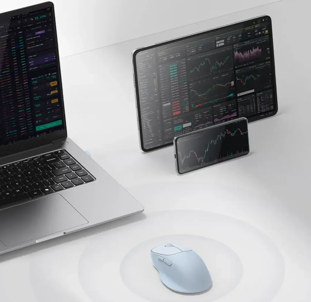 Xiaomi Wireless Mouse 3 Color Comfort Edition modra pripojena zarizeni