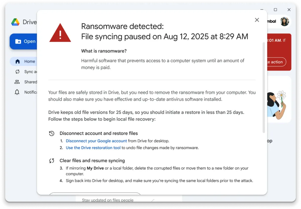 disk google ransomware upozorneni