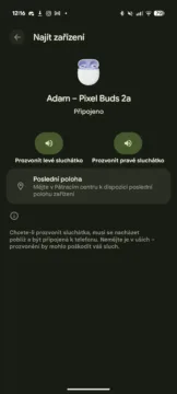 google pixel buds 2a najit zarizeni
