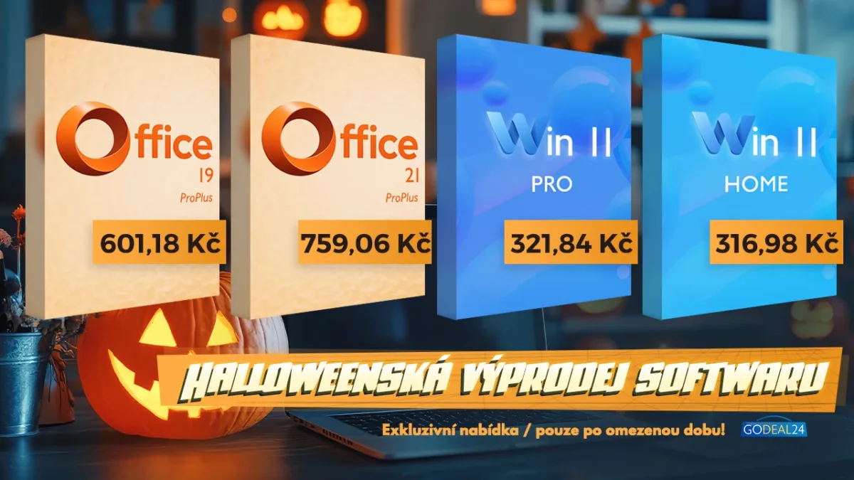 Přidejte se k halloweenské zábavě! Nadělte si celoživotní licenci Office 2021 Pro za 760 Kč a Win 11 Pro za děsivě nízkých 322 Kč!