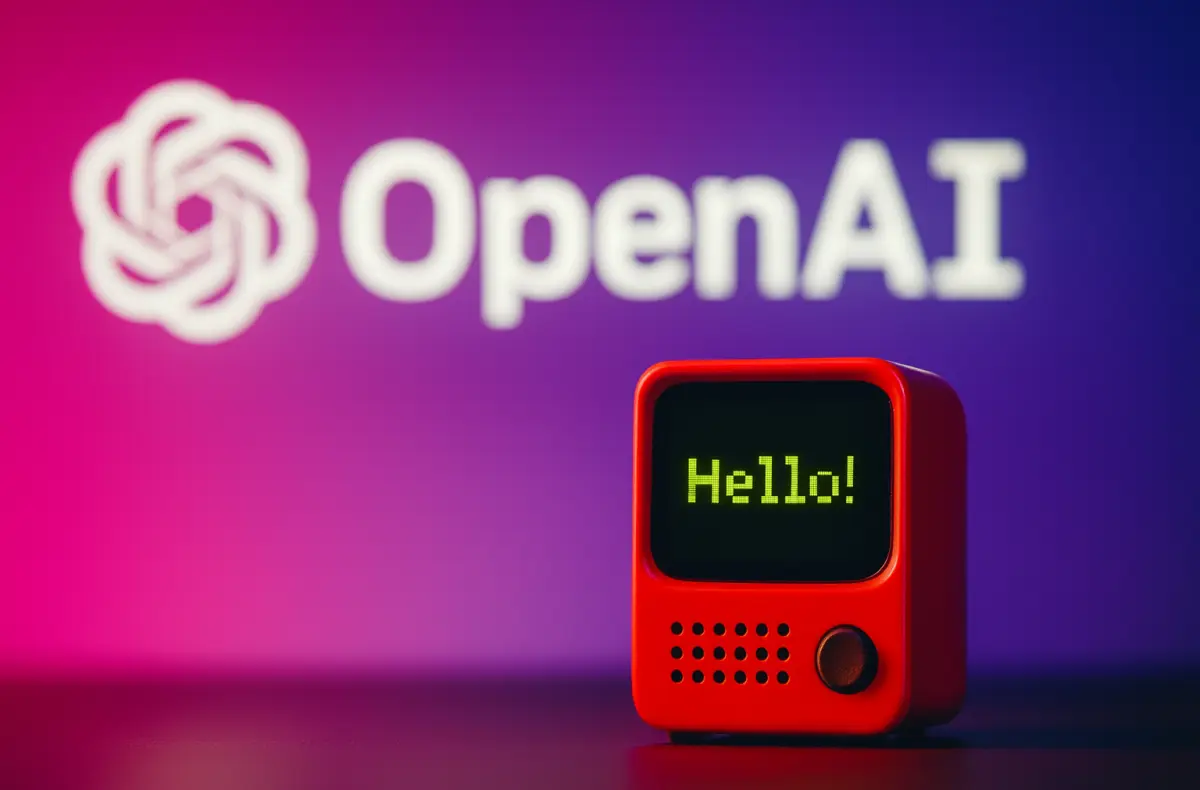 openai ai gadget cervena ilustrace