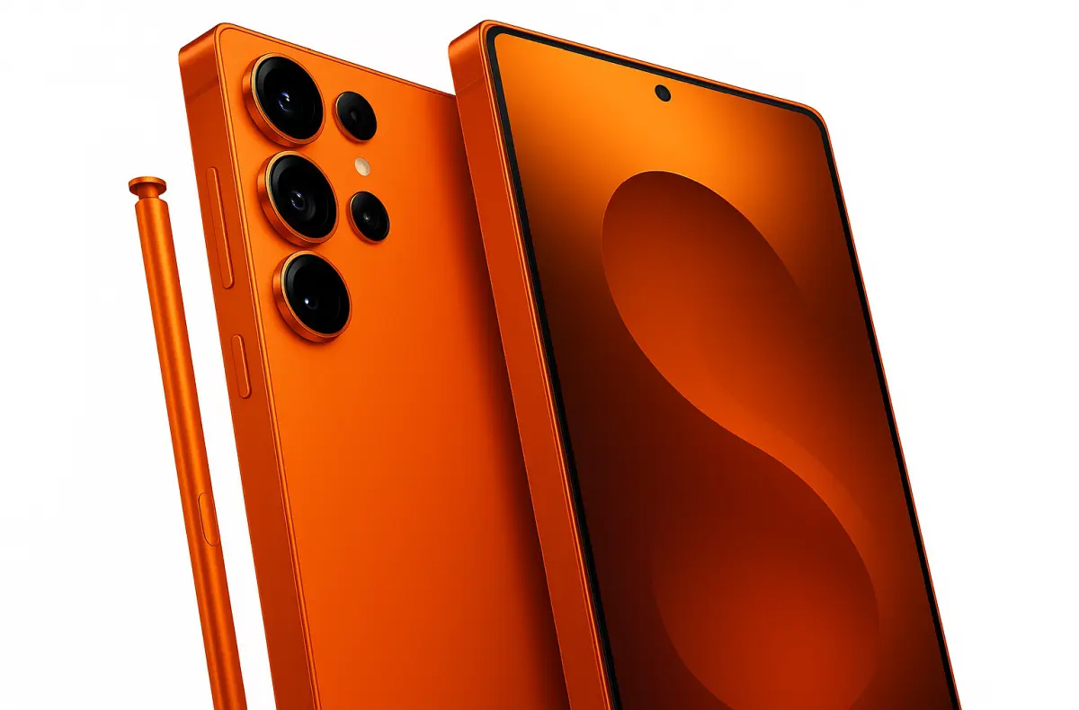 samsung galaxy s25 ultra oranzova ai ilustrace