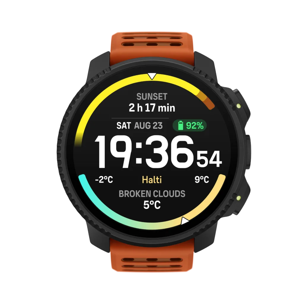 suunto vertical 2 cerna s oranzovym reminkem render zepredu