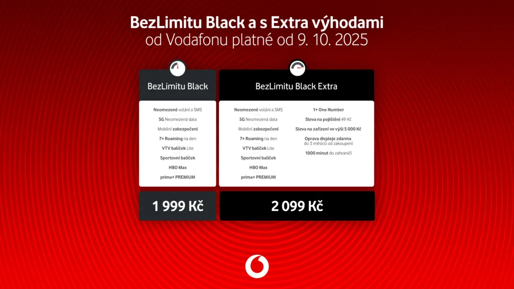 vodafone tarify black prehled ceny nabidka