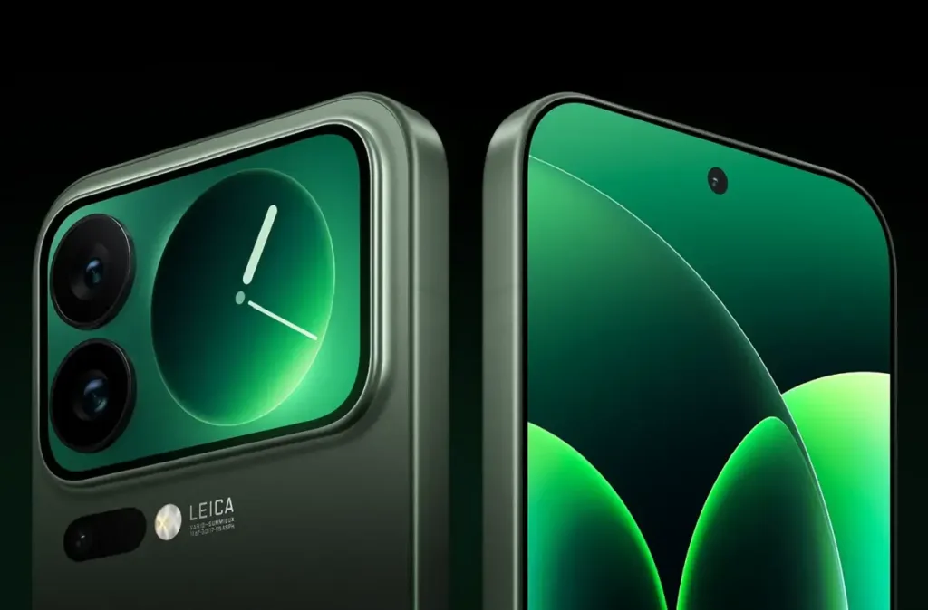 xiaomi 17 pro zelena zadni strana a displej