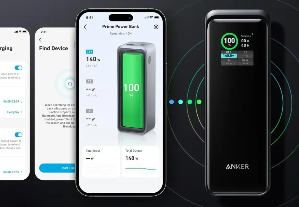 Anker Prime Power Bank 27650mAh 250W propojeni s mobilem